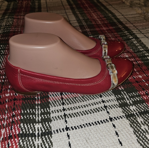 AGL 'Monika' Gorgeous Red Ballet Flats 7/37 Slipons Christmas Parties - Picture 3 of 8